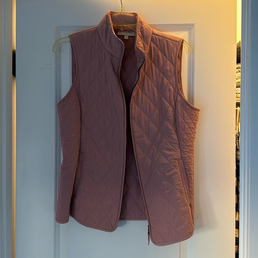 Blush pink quilted vest
